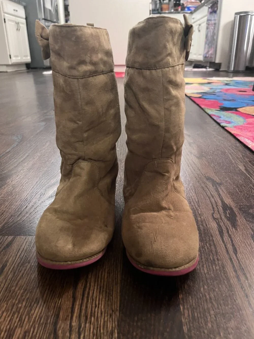 Crazy 8 Girls' Brown Faux-Suede Slouch Boots Size 2